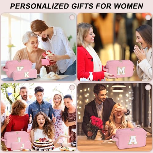 YOOLIFE Birthday Gifts for Women, 7 8 9 10 11 12 13 14 15 Year Old Girl Birthday Gift Bridesmaid Proposal Gifts Girls Pink Makeup Bag Personalized Gifts for Women Cute Make Up Bag Cosmetic Bag Pink B - Image 5