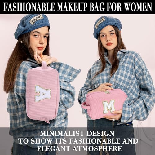 YOOLIFE Birthday Gifts for Women, 7 8 9 10 11 12 13 14 15 Year Old Girl Birthday Gift Bridesmaid Proposal Gifts Girls Pink Makeup Bag Personalized Gifts for Women Cute Make Up Bag Cosmetic Bag Pink B - Image 4
