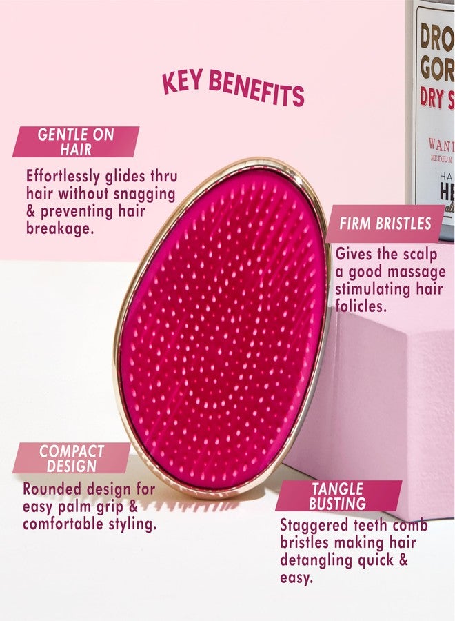 Handmade Heroes Drop Dead Gorgeous Rose Gold Hair Brush | For Wet & Dry Hair | All Hair Types | Detangler Palm Brush | Self-Care Travel Essential - Image 2