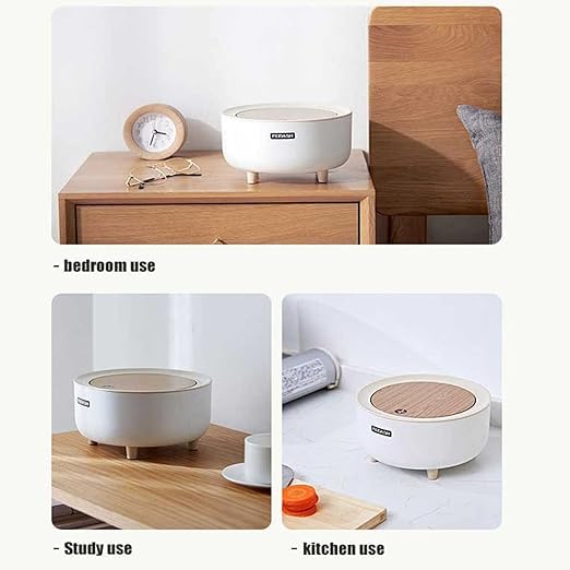 RELEMTRA RELEMTRA Plastic Bins Bathroom Trashcan Desktop Trash Can Press Type Waste Bin Plastic Mini Wastebasket Trash Can Tiny Trash Cans Desk Rubbish Bins for Office Home Bathroom Trashcan Mini Desk - Image 5