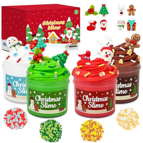 Wondrus Christmas Slime Kit Party Favors Supplies for Kids 8 PackSmall Basket Stocking Goody Bag Stuffers Gifts Presents for Teens Boys GirlsHoliday Classroom Games Activities Prizes Giveaways for Student - Image 1