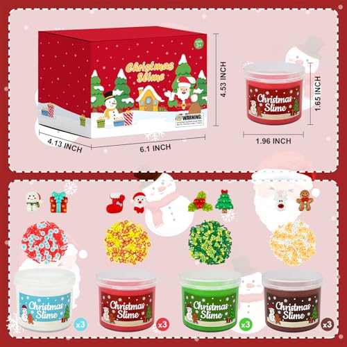 Wondrus Christmas Slime Kit Party Favors Supplies for Kids 8 PackSmall Basket Stocking Goody Bag Stuffers Gifts Presents for Teens Boys GirlsHoliday Classroom Games Activities Prizes Giveaways for Student - Image 5