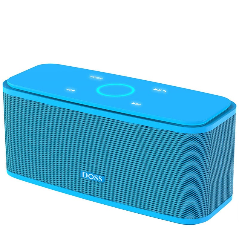 DOSS SoundBox Touch Wireless Bluetooth Speaker-12W HD Sound with Rich Bass, IPX5 Waterproof, 20H Playtime, Ideal Christmas & White Elephant Gift for Men, Women, Teens, Office, Home, Travel-Blue - Image 1