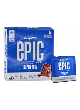 Epic Desire Silk Chocolate Flavour Super Thin Lubricated Latex Condom