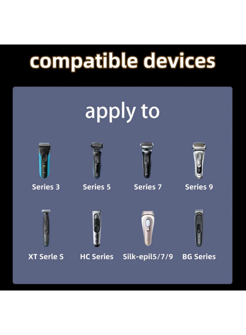 2PCS 12V Type-C Shaver Charger Adapter Charging Converter for Braun Series 1 3 5 6 7 8 9 XT5 Electric Razor Replacement Power Supply Cordless Shaving Charging (Cable Excluded) - Image 5