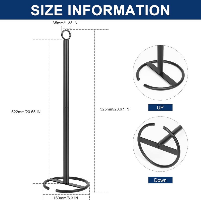 INDIDECOR INDIDECOR 38167 Bath Toilet Paper Holder Stand, Free Standing Tissue Paper Storage with Reserve, Space Toilet 4 Rolls Holder for Bathroom/Kitchen Countertop-All Metal (1 Pack, Matte Black) - Image 2