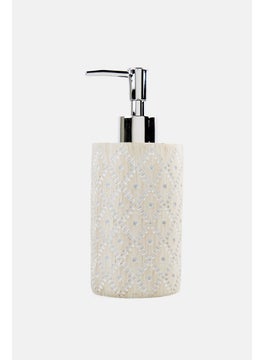 AMG Ceramic Dotted Lattice Soap Dispenser, Beige  - Image 3