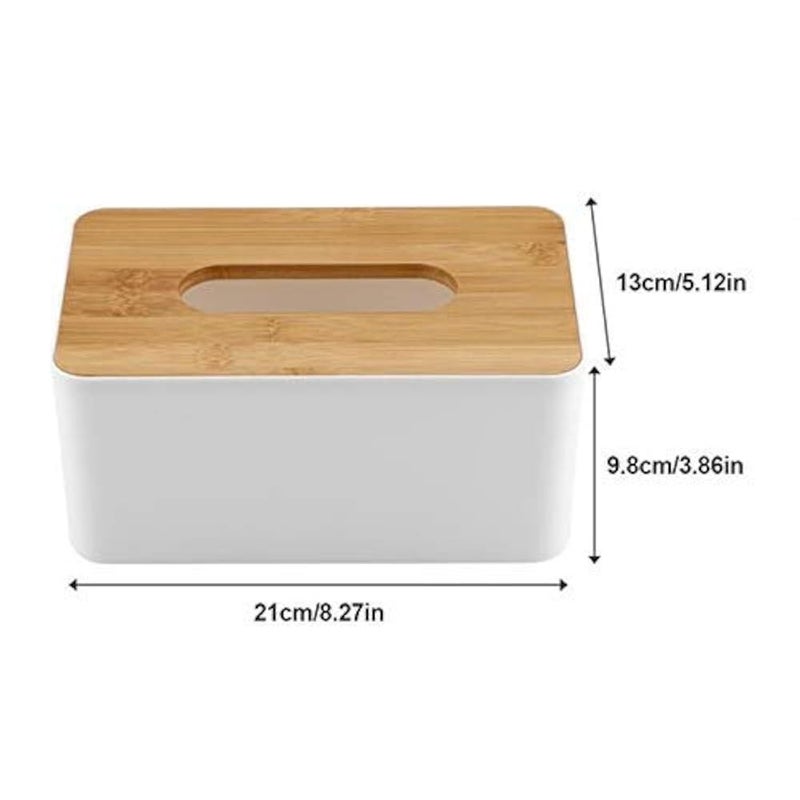 Multifunction Tissue Box Cover with Storage Caddy, White Desktop Organizer for Home & Office, Holder for Remote Controls, Phone, & Makeup, Modern Napkin Dispenser with Supply Organizer - Image 3