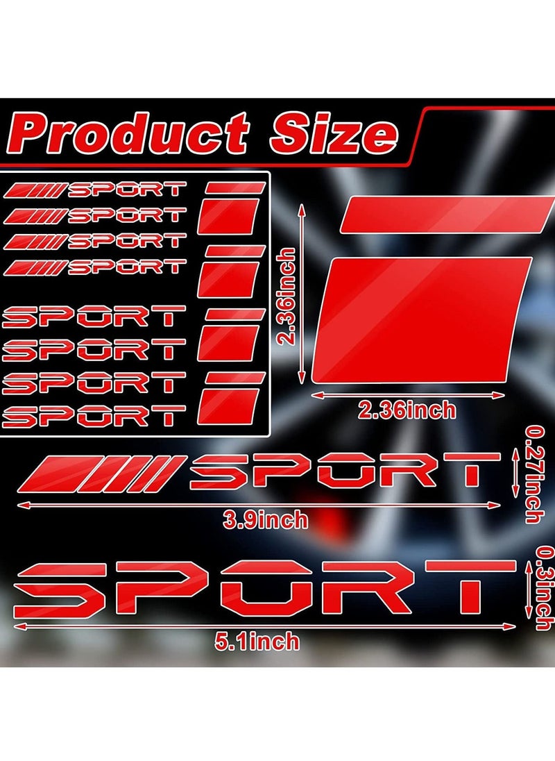 Excefore - Wheel Rim Decal Stripes Set Sport Emblem Reflective Stickers, Auto Racing Sport Logo Decals Waterproof Wheel Stripe Car Rim Stripes for 18-21 Inch Wheels Tire Rim Safety Decoration12 Pcs - Image 1