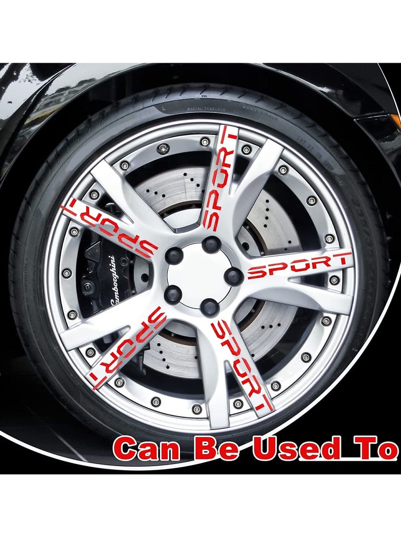 Excefore - Wheel Rim Decal Stripes Set Sport Emblem Reflective Stickers, Auto Racing Sport Logo Decals Waterproof Wheel Stripe Car Rim Stripes for 18-21 Inch Wheels Tire Rim Safety Decoration12 Pcs - Image 1