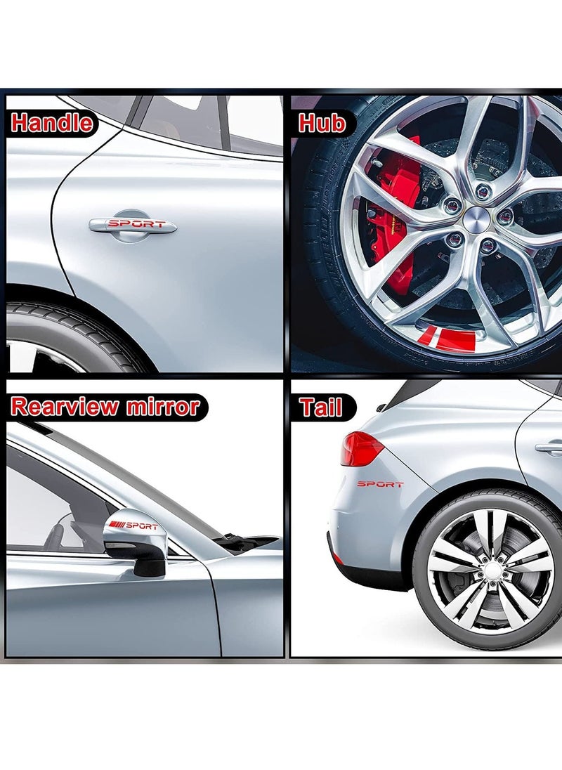 Excefore - Wheel Rim Decal Stripes Set Sport Emblem Reflective Stickers, Auto Racing Sport Logo Decals Waterproof Wheel Stripe Car Rim Stripes for 18-21 Inch Wheels Tire Rim Safety Decoration12 Pcs - Image 1