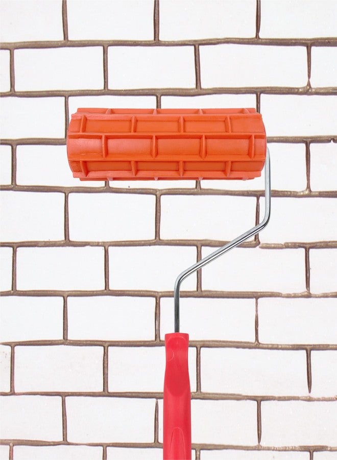 Hanroy 7'' Patterned Paint Roller for Wall Decoration Classic Brick Embossing Texture Rubber Roller Decorative Household DIY Paint Art Tool for Wall Decoration - Image 1