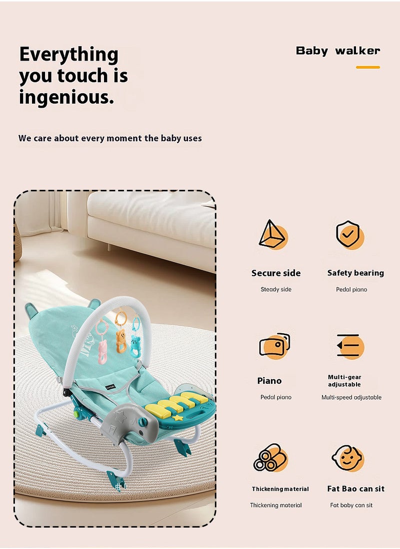 MaBaby Baby Rocker Bouncer, Adjustable And Portable Baby Rocking Chair, Can Lie And Sit, Baby Swing With Adjustable Music Panel  - Image 2