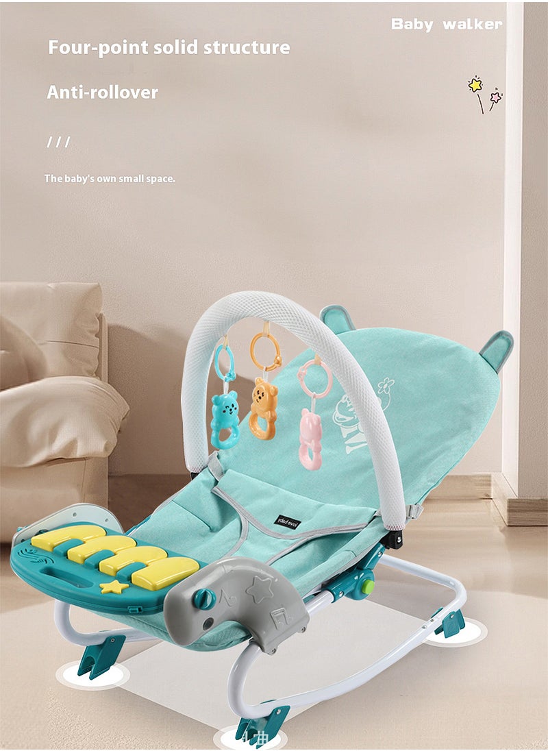 MaBaby - Baby Rocker Bouncer, Adjustable And Portable Baby Rocking Chair, Can Lie And Sit, Baby Swing With Adjustable Music Panel - Image 1