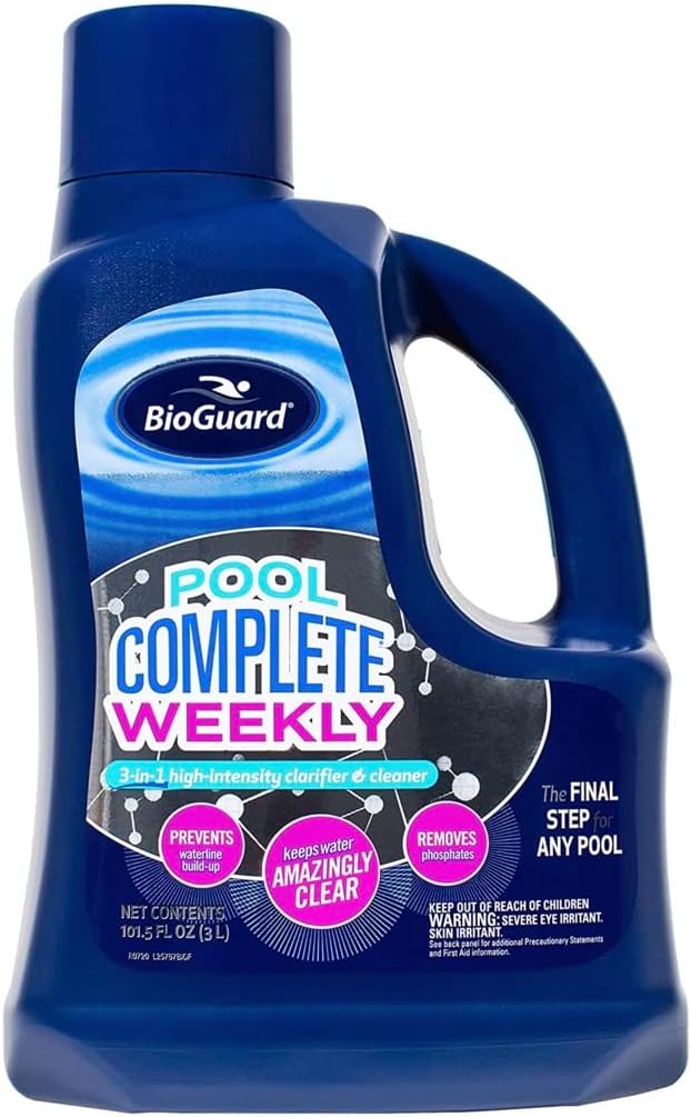 bioguard BioGuard Pool Complete Weekly 3L 3in1 HighIntensity Clarifier  Cleaner Prevents Waterline Buildup Removes Phosphates Keeps Water Clear  - Image 1