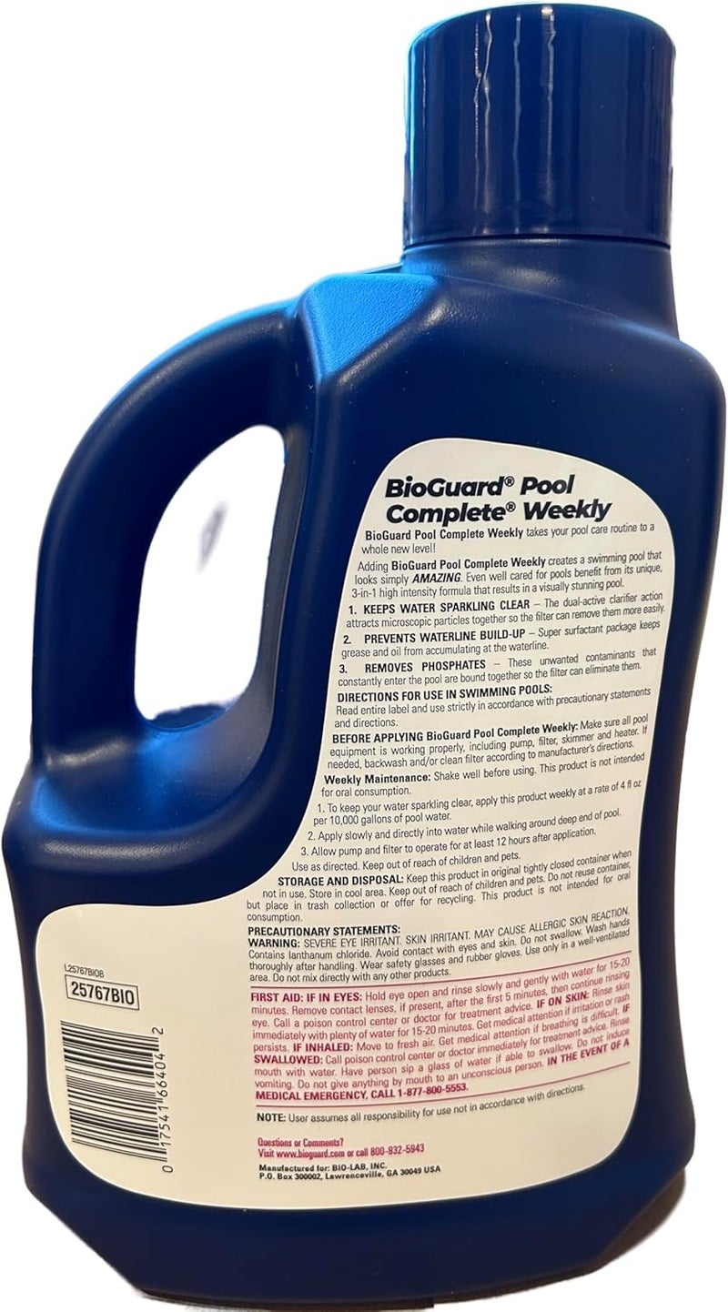 bioguard BioGuard Pool Complete Weekly 3L 3in1 HighIntensity Clarifier  Cleaner Prevents Waterline Buildup Removes Phosphates Keeps Water Clear  - Image 2