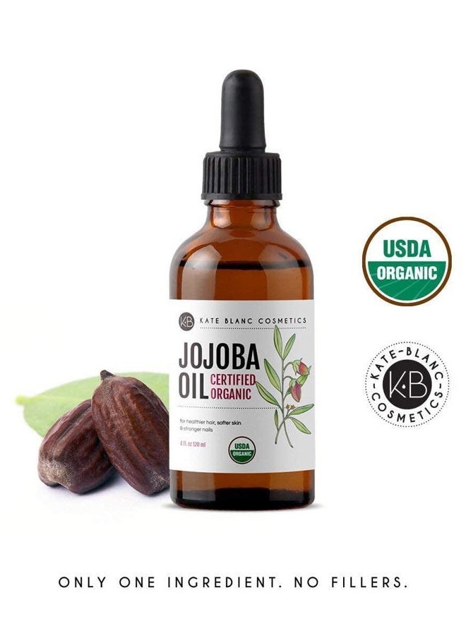 Kate Blanc Cosmetics - Jojoba Oil for Hair Growth, Face & Skin. Gua Sha Oil for Face Massage and Dermaplaning (4oz, Organic, 100% Pure, Natural) - Image 1