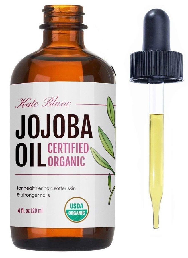 Kate Blanc Cosmetics - Jojoba Oil for Hair Growth, Face & Skin. Gua Sha Oil for Face Massage and Dermaplaning (4oz, Organic, 100% Pure, Natural) - Image 1