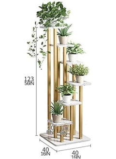 Generic Metal Flower Plan Shelf Indoor Decoration Multi-Layer Shelf 6 Pots Holder Decoration for Wedding Home Plants Stand Rack  - Image 3
