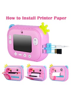 Cutie Cute Wifi Instant Print Camera With 32GB Memory Card Zero Ink Kids Camera with Print Paper Selfie Video Digital Camera With HD 1080P 2.4 Inch IPS Screen Learning Camera For Birthday Christmas  - Image 3