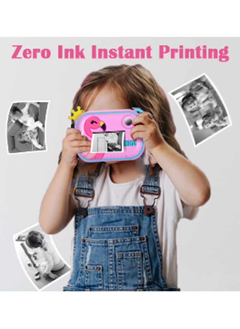 Cutie Cute - Wifi Instant Print Camera With 32GB Memory Card Zero Ink Kids Camera with Print Paper Selfie Video Digital Camera With HD 1080P 2.4 Inch IPS Screen Learning Camera For Birthday Christmas - Image 1