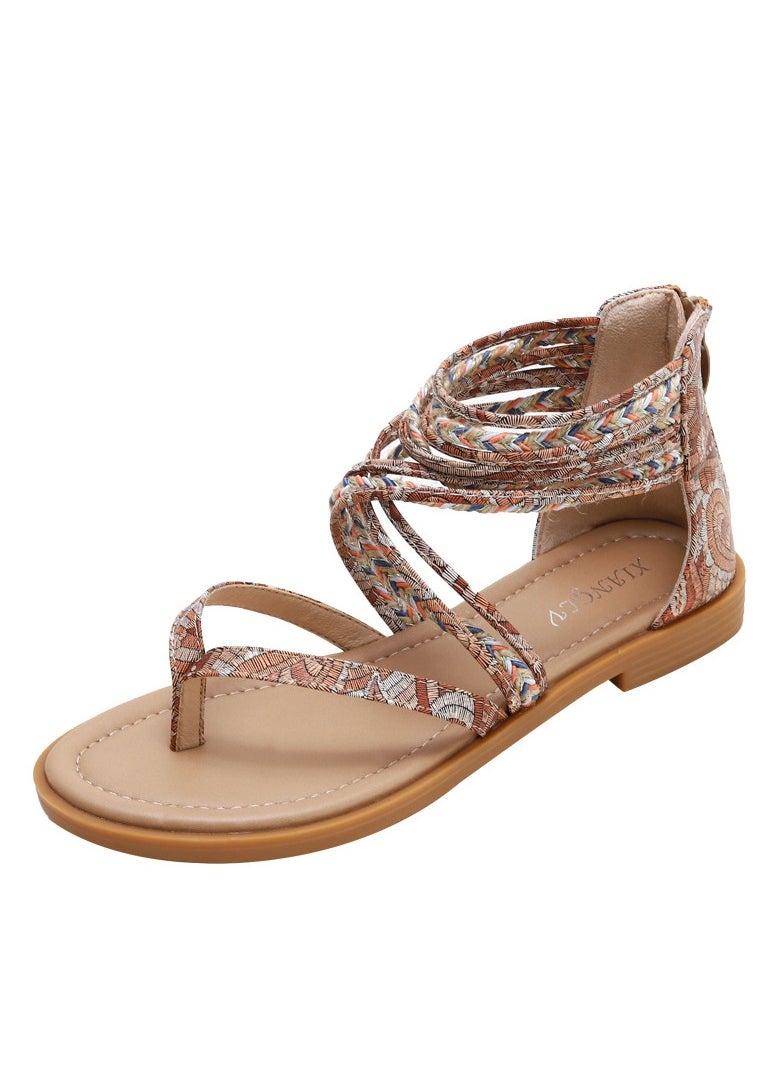 SIKETU 2025 New Retro Beach Vacation Beach Flat Roman Sandals  - Image 1