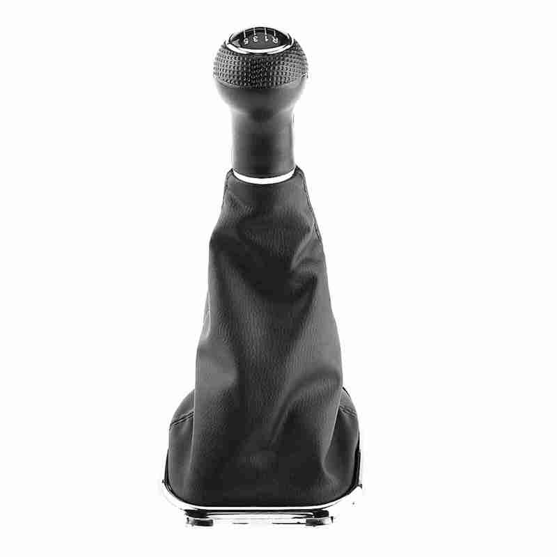 Manual Shift Knob Kit: 1 Set With Synthetic Leather Gaiter & Frame - Chrome Plated Edge Black Cap Comfortable Operation - Direct Fit Easy Installation for Car Interior Upgrade Manual Transmission Part - Image 1