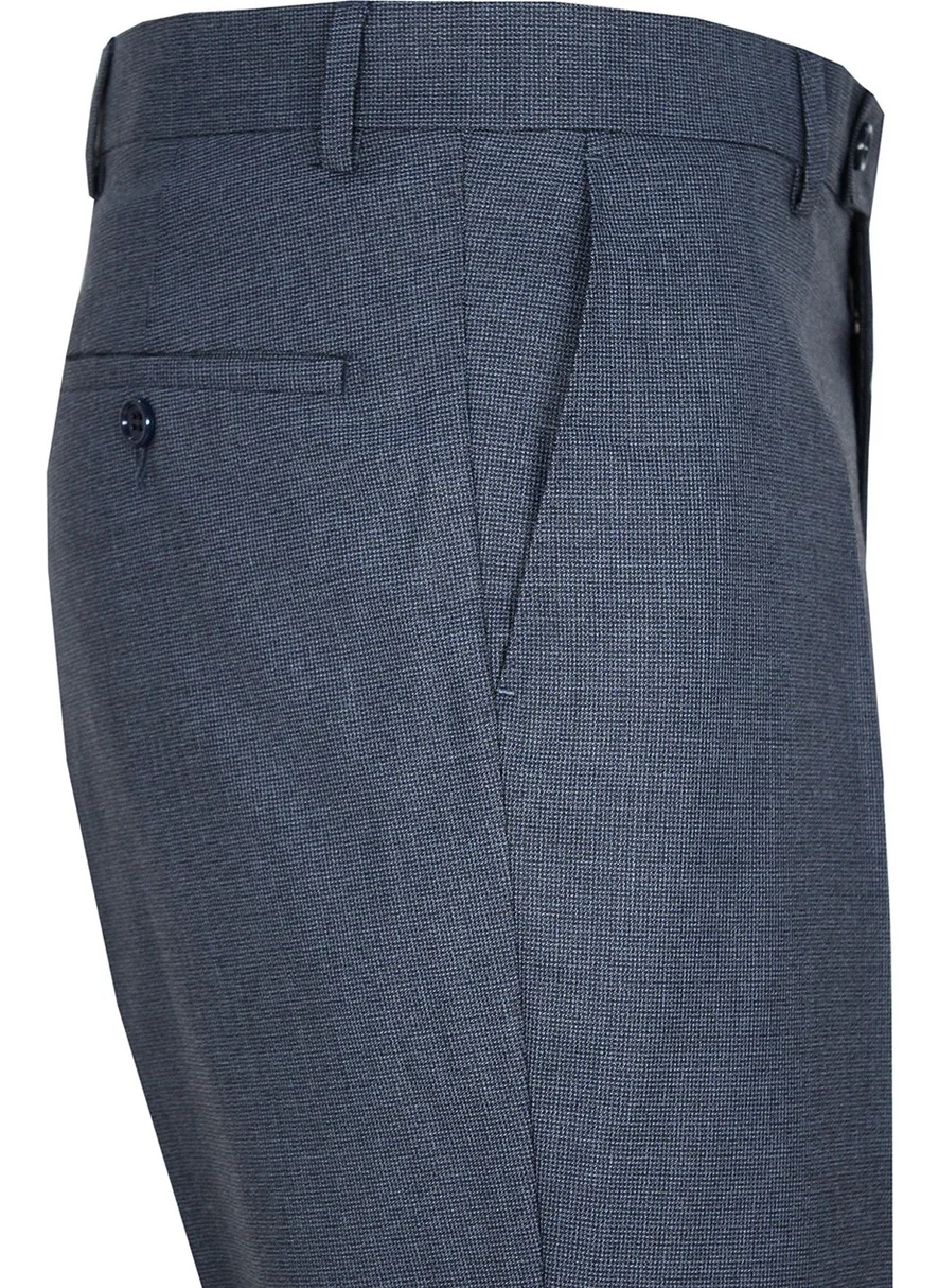 فاريتا Men's Blue Polyviscon Fabric Trousers