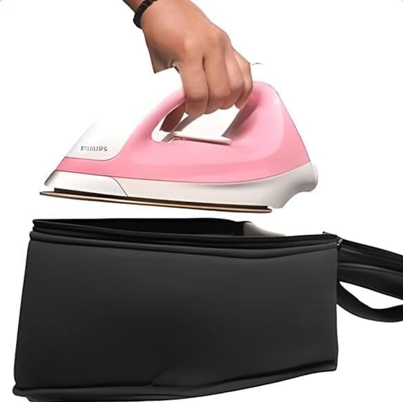 ARYAVART Portable Iron Storage Case Travel Iron Bag with Handle Dustproof Zipper Closure Black Protective Cover Black Iron Storage Tote Bag with Handle - Image 3
