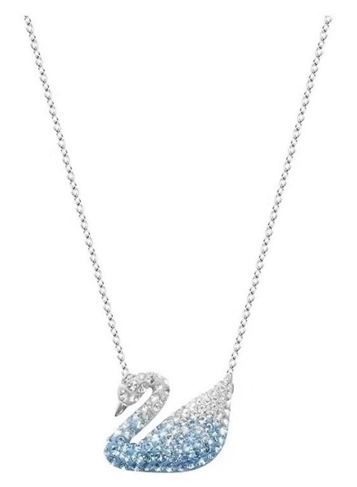 Studded Iconic Swan Pendant Necklace - Image 1