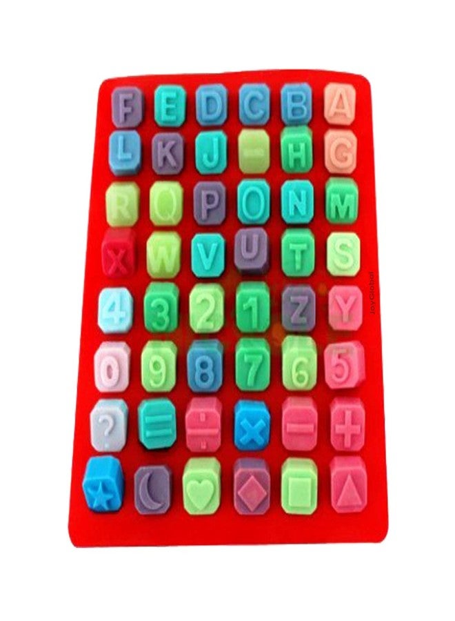 JoyGlobal Silicone 48 Cavity Alphabet Letter Number Math Sign Chocolate Candy Ice Cube Tray Mold (Chocolate Weight : Approx 6 Grams) - Image 1