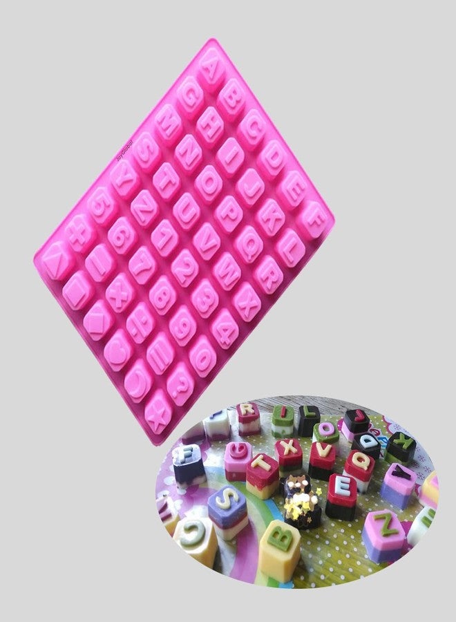 JoyGlobal Silicone 48 Cavity Alphabet Letter Number Math Sign Chocolate Candy Ice Cube Tray Mold (Chocolate Weight : Approx 6 Grams) - Image 2