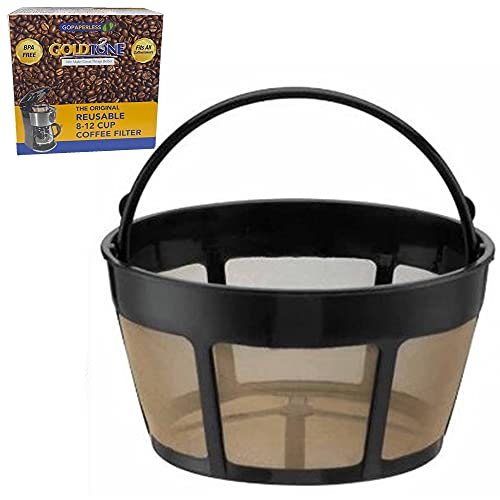 GOLDTONE Reusable 8-12 Cup Basket Coffee Filter fits Hamilton Beach Coffee Makers and Brewers. Replaces your Hamilton Beach Reusable Coffee Filter - BPA Free - Image 1