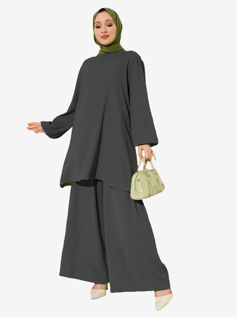 BDART Textured Long Sleeve Tunic and Wide Leg Pants Set