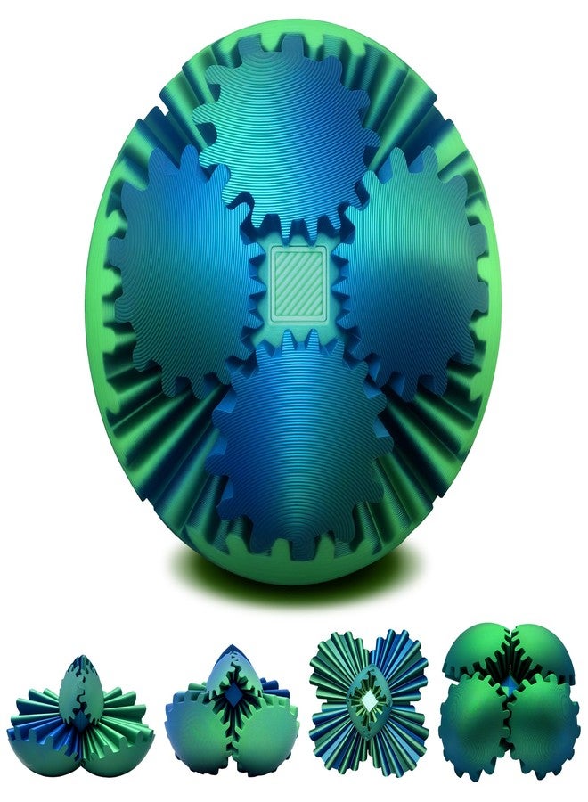 DZZ Gear Ball,3D Printed Gear Sphere Fidget Toy,Sensory Toys for Stress and Anxiety Relief,Suitable for Autism and ADHD Fidget Gear Ball,Stocking Stuffers for Adults & Kids Gift(Forest Green, 3.1 Inch) - Image 1