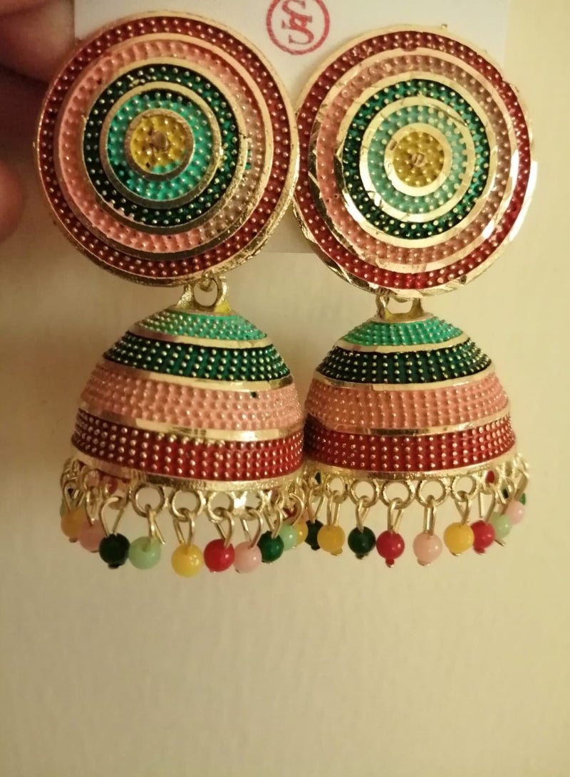Ethnic Jhumki Earrings for Women and girls (multicolor) - Image 4