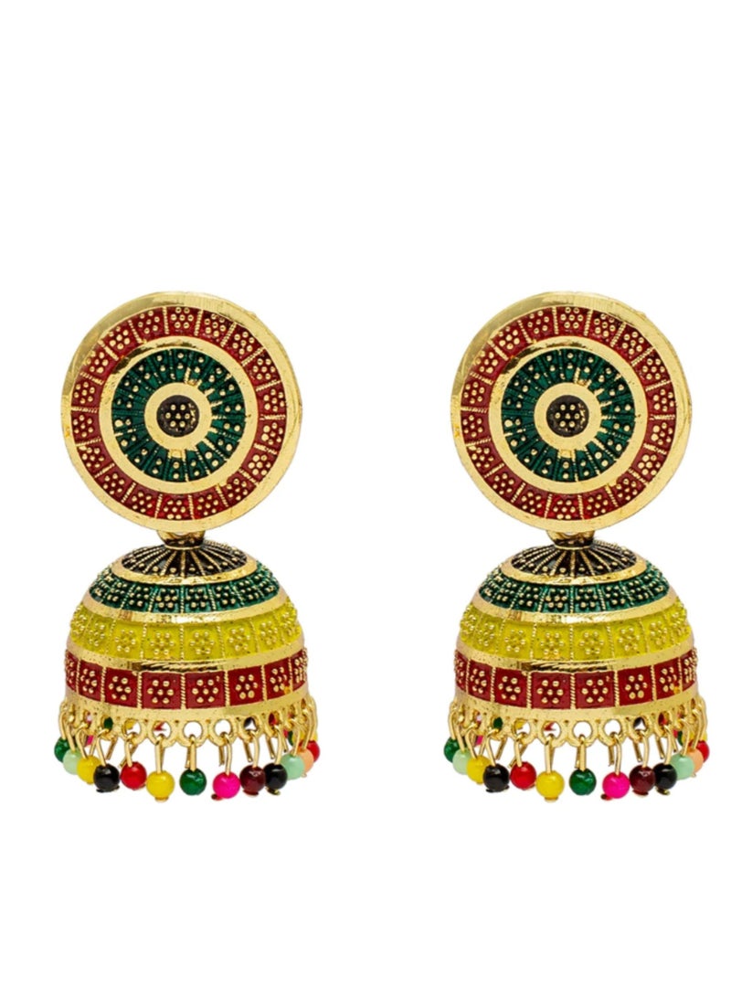 Ethnic Jhumki Earrings for Women and girls (multicolor) - Image 1
