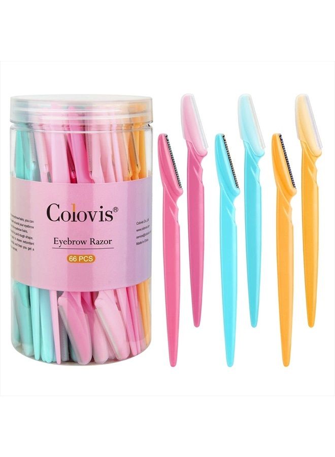 Colovis 66PCS Eyebrow Razor and Face Razor for Women and Men, Eyebrow Hair Trimmer and Shaver with Protective Cover,Safe and Newbie Friendly - Image 1