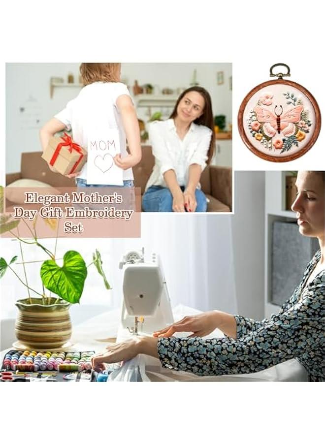 Sisily Set of 2 6inch Round Embroidery Hoops - Rubber Ring Display Cross Stitch Ornament Wooden Frame Kit for Sewing DIY Crafts and Gifts - Image 3