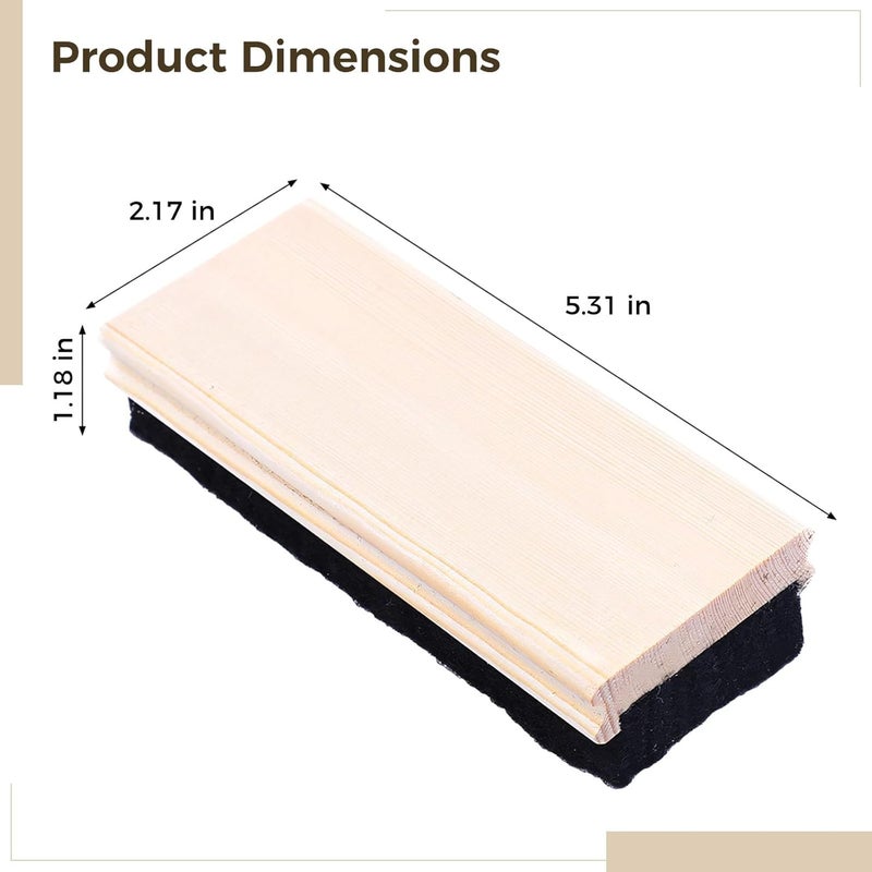 Chalk Eraser with Black Felt Bottom, Wood Build, Rectangular Form, Helpful in Cleaning, Pack of Twelve, Ideal for Office and Classroom, for Chalkboard Or Whiteboard - Image 2