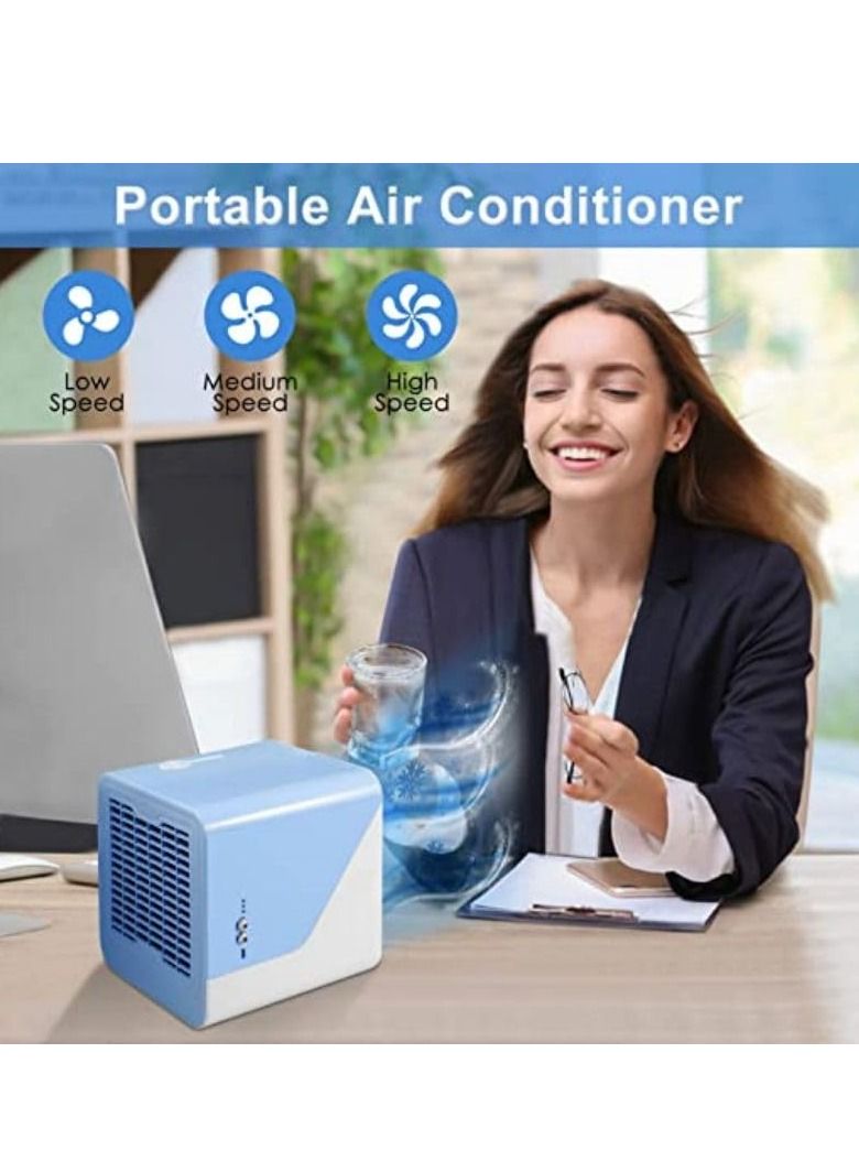 Cool Baby COOLBABY Portable Air Conditioner Personal Cooling Fan Large Capacity Water Tank Quiet Mini Conditioner Desktop Fan For Home Bedroom Travel and Office Energy Rating A BLUE - Image 2