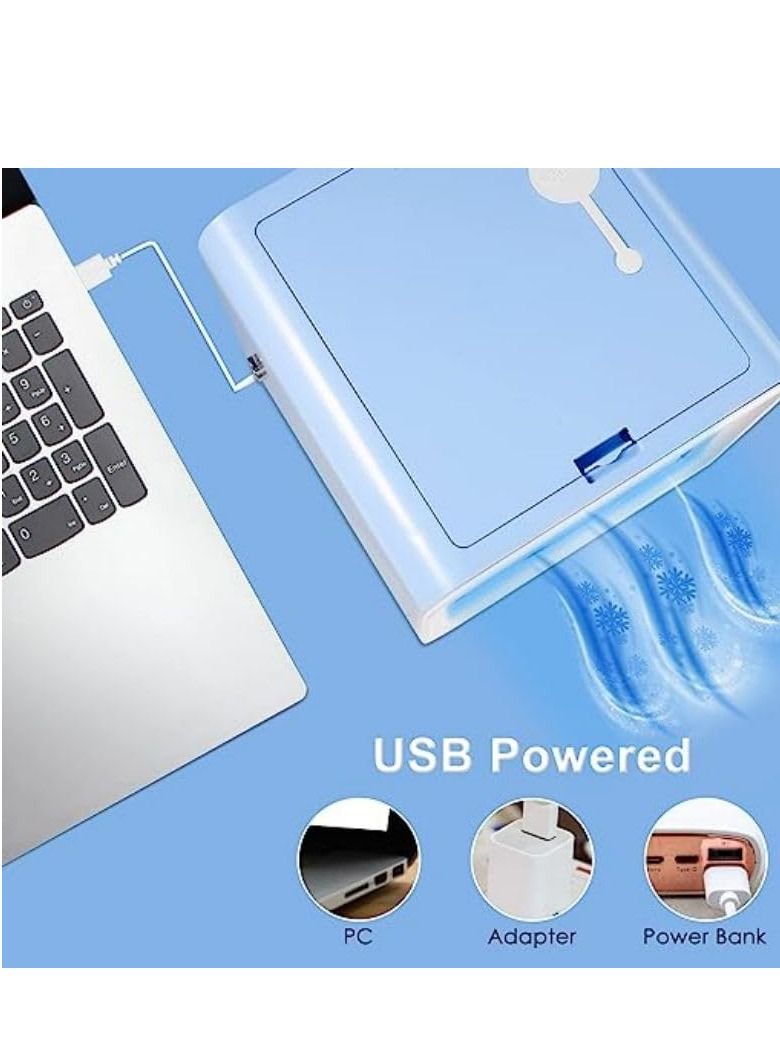 Cool Baby COOLBABY Portable Air Conditioner Personal Cooling Fan Large Capacity Water Tank Quiet Mini Conditioner Desktop Fan For Home Bedroom Travel and Office Energy Rating A BLUE - Image 5