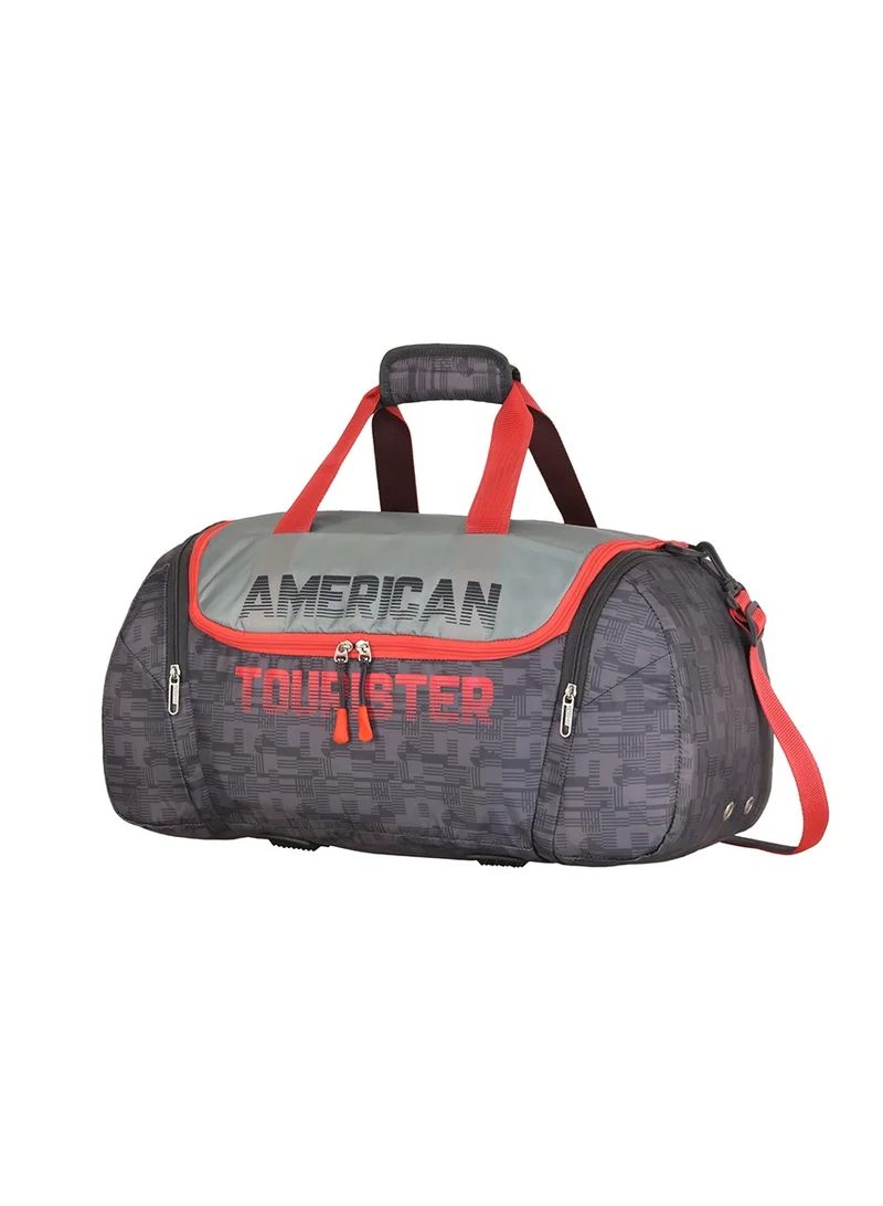 امريكان توريستر Grid Sports Duffle Bag 55 cm / 20 inch, Grey|Padded Detachable Strap|36L Capacity|Quick Access Pocket - 1 Year International Warranty