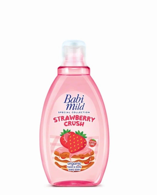 BABIMILD Strawberry Crush Organic Head & Body Baby Bath - 180ml - Image 1