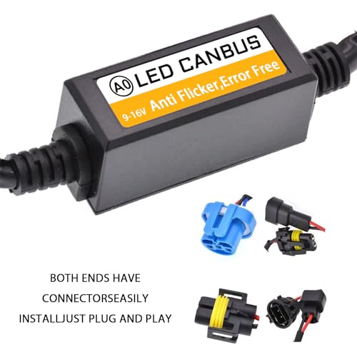 MLAHUIER 2PCS Car LED Headlight Canbus Decoder, H13/9008 Blinker Resistor, Warning Error Fault Decoder to Fix Bulb Switch Problem, Universal LED Light System Anti-Flicker Harness Adapter - Image 2