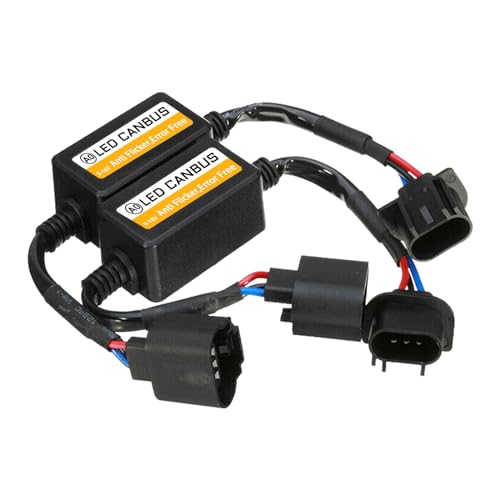 MLAHUIER 2PCS Car LED Headlight Canbus Decoder, H13/9008 Blinker Resistor, Warning Error Fault Decoder to Fix Bulb Switch Problem, Universal LED Light System Anti-Flicker Harness Adapter - Image 1