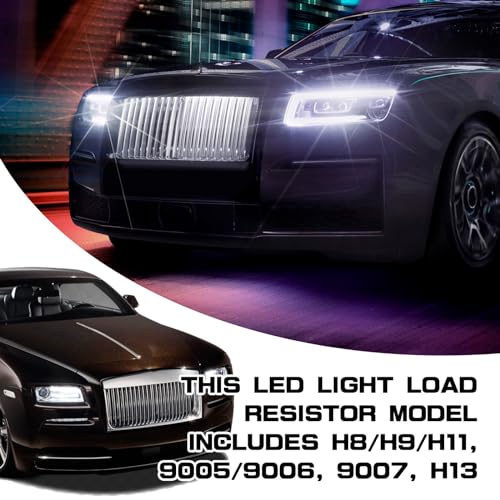 MLAHUIER 2PCS Car LED Headlight Canbus Decoder, H13/9008 Blinker Resistor, Warning Error Fault Decoder to Fix Bulb Switch Problem, Universal LED Light System Anti-Flicker Harness Adapter - Image 5