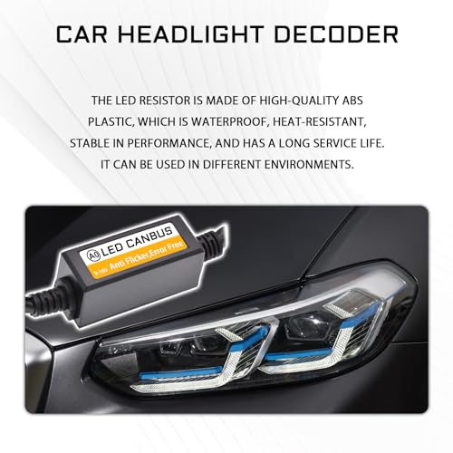 MLAHUIER 2PCS Car LED Headlight Canbus Decoder, H13/9008 Blinker Resistor, Warning Error Fault Decoder to Fix Bulb Switch Problem, Universal LED Light System Anti-Flicker Harness Adapter - Image 3