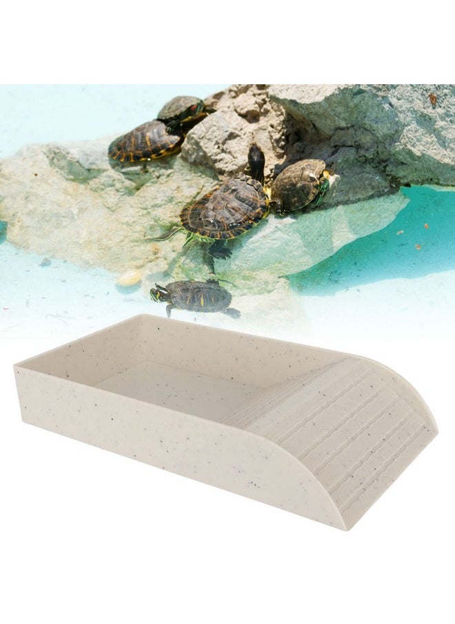 Zerodis Zerodis Reptile Tortoise Turtle Feeding Dish, Reptile Food Dish with Ramp and Basking Turtle Food and Water Bowl Slip Also Fit for Bath Horned Frogs Lizards Amphibians  - Image 1