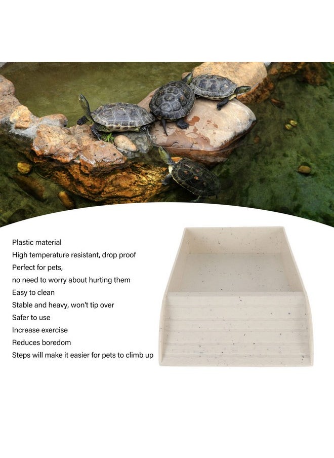 Zerodis Zerodis Reptile Tortoise Turtle Feeding Dish, Reptile Food Dish with Ramp and Basking Turtle Food and Water Bowl Slip Also Fit for Bath Horned Frogs Lizards Amphibians  - Image 2